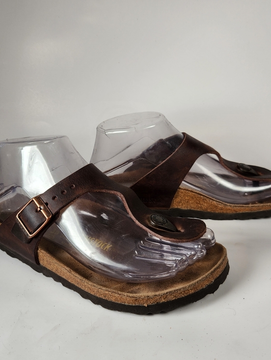 Birkenstock Shoes - BIRKENSTOCK Women's Gizeh Sandal 5.5 EU 36 Brown Leather Boho Shoes